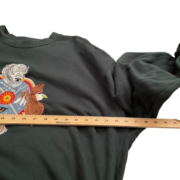 Vintage Lake Matley Hunter Green Animal Embroidered Sweatshirt Size 2XL - Picture 6 of 11